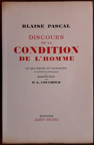 Discours de la condition de l'homme. Ce qui reste du manuscrit en reproduction phototypique et restitution par P.-L. Couchoud.