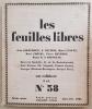 Les Feuilles Libres N° 38. 6e année. Janv-Février 1925.. REVUE.