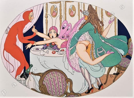 Douze sonnets lascifs pour accompagner la suite d'aquarelles intitulées Les Délassements d'Eros.. WEGENER (Gerda). VERINEAU (Alexandre de).