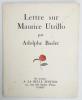 Lettre sur Maurice Utrillo à Rudolf Levy, peintre de Danzig, ancien élève de l'Académie Matisse.. UTRILLO (M.) BASLER (A.).