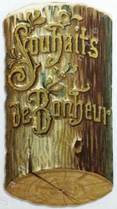 Bûche de Noël. Souhaits de bonheur.