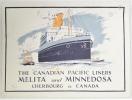 The Canadian Pacific Liners " Melita & Minnesota". Cherbourg to Canada. . PAQUEBOT. 