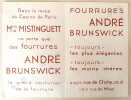 Fourrures Andr&eacute; Brunswick. carte d&eacute;pliante illustr&eacute;e par Zig.. MODE.