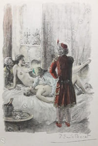 Mémoires secrets pour servir à l'histoire des Lettres en France. Extraits choisis par Louis Perceau. Edition illustrée de 24 aquarelles de B.E. Bécat. 