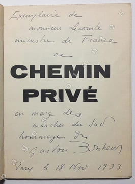 Chemin privé. . BONHEUR (Gaston). 
