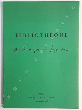 Bibliothèque A. Dunoyer de Segonzac. Paris, Drouot,  29 octobre 1976. . DUNOYER de SEGONZAC.