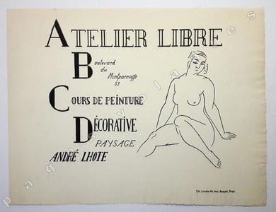 Atelier Libre. Boulevard du Montparnasse, 55. Cours de peinture décorative. Paysage.