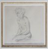 Femme nue assise. Dessin original. 13X13 cm. . MERCIER (Jean -Adrien). 