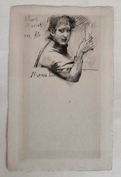 Menu. A l'ami Maciet. 1889.. BESNARD ( Albert).