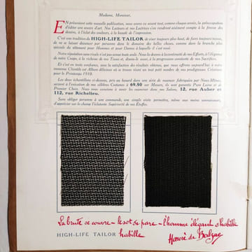 High Life Tailor. Conte des mille et une nuits. Histoire du tailleur de Baghdad et du secret merveilleux.. MODE.