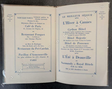 Le Conseiller des fêtes. Casino municipal. Cannes 1924-1925.