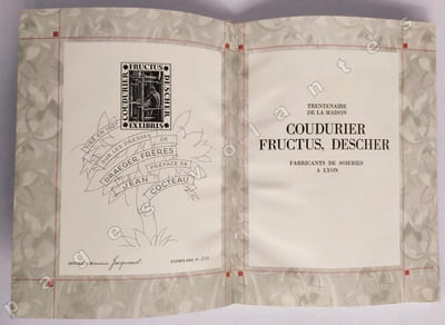 Trentenaire de la Maison Coudurier, Fructus, Descher fabricants de Soieries à Lyon. Préface de Jean Cocteau.