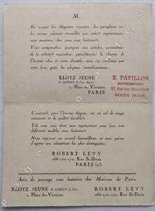 La Toilette du Raffiné. Klotz Jeune, 2 Place des Victoires, Paris et Robert Levy, 168 rue St Denis , Paris.
