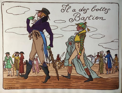 12 chansons tirées des Recueils Anciens par les soins d'un Amateur avec les principaux Couplets de l'époque et des illustrations nouvelles de Mr Guy Arnoux, Artiste à Paris.