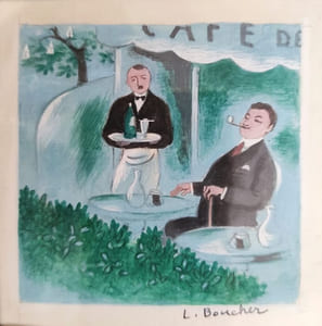 Terrasse de café parisien.