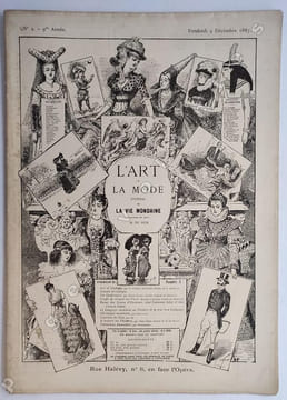 "L'Art et la Mode". Journal de la vie mondaine. Rédacteur en chef H. de Hem. 23 Octobre 1886 ( N°47), 30 Octobre 1886 ( N°48), 29 Avril 1887 ( N°22), ...