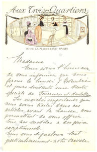 Aux Trois Quartiers. Boulevard de la Madeleine à Paris.