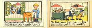 Série de 6 cartes postales et images légendées... HELLE (André). 