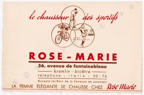 Rose-Marie, 36 Avenue de Fontainebleau, au Kremlin-Bicêtre. Le chausseur des sportifs. La Femme élégante se chausse chez Rose Marie.. CHAUSSURES.