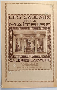 Les cadeaux de la Maîtrise aux Galeries Lafayette. Directeur Artistique: Maurice Dufrêne.