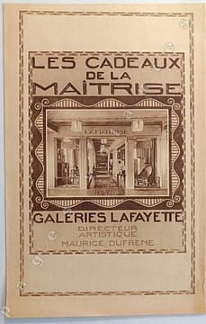 Les cadeaux de la Maîtrise aux Galeries Lafayette. Directeur Artistique: Maurice Dufrêne.. ART DECO.