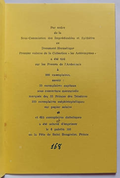 Document hermétique avec une présentation attribuée à Jean Ferry, S.. FERRY (Jean). 