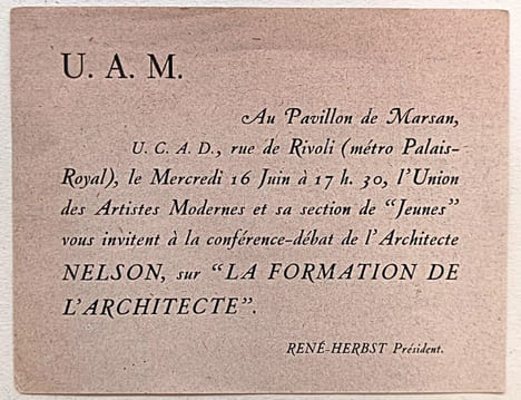 U.A.M. Au Pavillon de Marsan, U.C.A.D., rue de Rivoli le mercredi 16 juin, l'Union des Artistes Modernes et sa section "Jeunes" vous invitent à la ...
