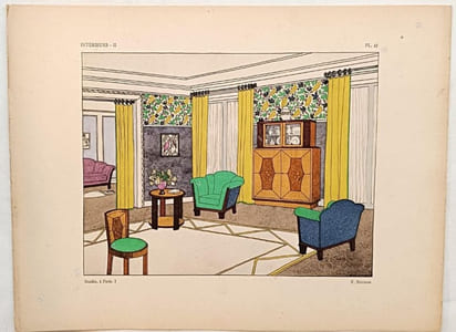 Intérieurs II. Dominique, Dufrène, René Gabriel, André Groult, Joubert et Petit, Rob. Mallet- Stevens, F. Nathan. 52 planches publiées sous la direction et avec une introduction de Léon Moussinac.