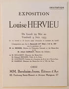 Exposition Louise Hervieu du Lundi 29 Mai au Vendredi 9 Juin 1933. Chez Bernheim-Jeune, 83 rue du Faubourg Saint-Honoré et Avenue Matignon, 27. par HERVIEU (Louise). 