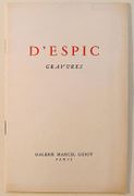 D'Espic. Gravures. Du 1er au 24 Février 1956. Galerie Marcel Guiot, 4 rue Volney, Paris. par VILLON (Jacques). 