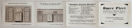 Omer Piret. Installateur de Magasins Modernes. 40 rue Cavendish, Paris 19e.  vous pr&eacute;sente quelques unes de ses cr&eacute;ations.... VITRINES.