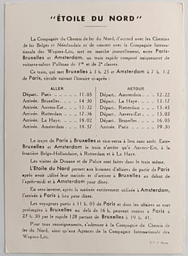 Etoile du Nord. Pullman. Paris-Bruxelles-Amsterdam.. CASSANDRE.