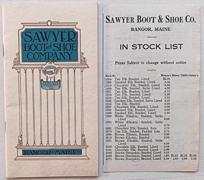 Sawyer Boot and Shoe Company. Catalogue 102. Bangor Maine.. CHAUSSURES.