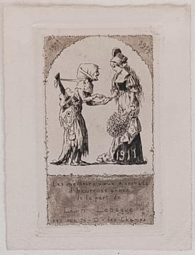 Les meilleurs voeux et souhaits d'heureuse année 1911 de la part de Léon Lebègue, 117 rue Notre Dame des Champs.. LEBEGUE ( Léon). 