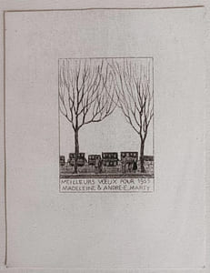 Meilleurs voeux pour 1955. Madeleine & André -E. Marty.
