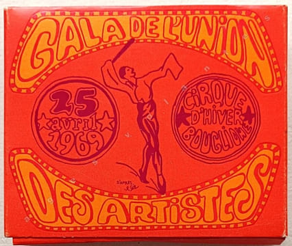 Gala de l'Union des Artistes . 25 Avril 1969. Cirque d'hiver Bouglione.. PUBLICITE.