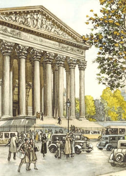 Le Charme de Paris. Eglises et vieux logis. Illustrations en couleurs de André de Doba.. GOSSET (Léon).