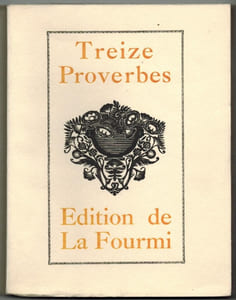 Treize proverbes et des dictons populaires mis en façon d'Alphabet. Illustré de compositions originales gravées sur bois par Victor Stuyvaert.