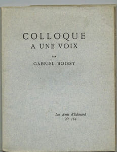 Colloque à une voix.