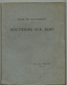 Souvenirs sur Remy.. GOURMONT (Jean de).