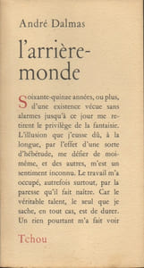 L'ARRIÈRE-MONDE. [Édition originale sur alfa]