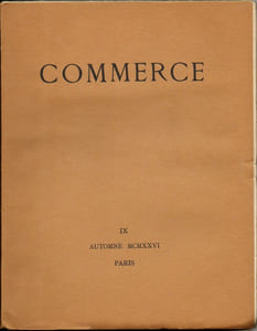 COMMERCE n° IX - AUTOMNE 1926
