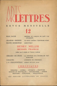 ARTS LETTRES N° 12.