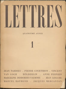LETTRES N° 1, 4ème année, 1946.
