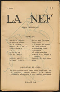 LA NEF N° 1 - juillet 1944.