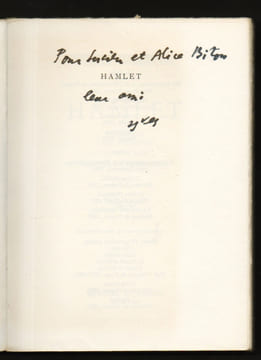 HAMLET. [Signé par Yves Bonnefoy]. SHAKESPEARE William -  BONNEFOY Yves 