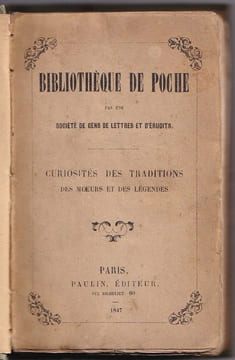 Curiosités des traditions, des moeurs et des légendes.. LALANNE Ludovic