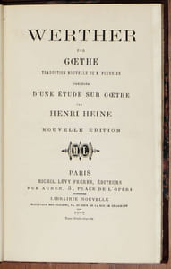 WERTHER. Précédé d'une "Étude sur Goethe", par Henri Heine