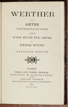 WERTHER. Précédé d'une "Étude sur Goethe", par Henri Heine. GOETHE - HEINE Henri