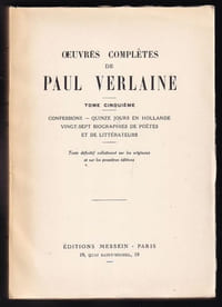 OEUVRES COMPLETES, tome cinqième (5 - V) : Confessions - Quinze jours en Hollande - Vingt-sept biographies de poètes et de littérateurs